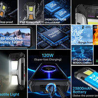 Unihertz 8849 tank 2 Pro rugged phone Android 14 24GB 512GB with 23800mAh battery superior projection 6.79 "FHD waterproof phone