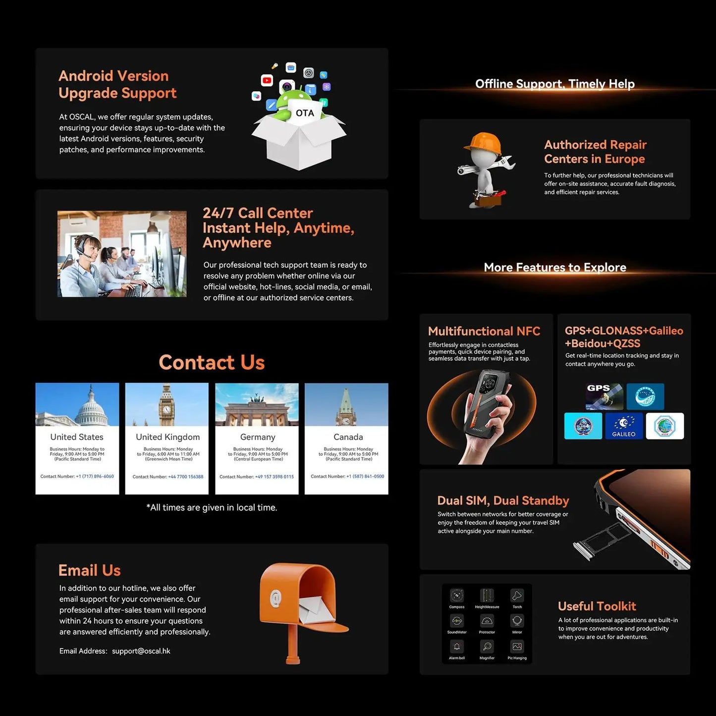 Blackview Oscal Pilot 3 5G AI Rugged Phone 12GB+256GB 6.78" 2.4K Display 7500Amh Battery Android 15 MTK 6300 5G NFC Smartphone