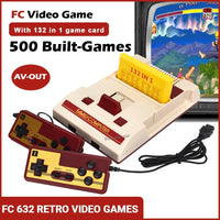 NEW 8Bit Video Game Consol Built-in 500 Classic Games Family Computer TV Game Console Support Game Cartridge For FC Retro Gaming