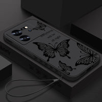 Butterfly Lanyard Case For Xiaomi Redmi Note 13 12 11 10 14 Pro+ 4G 5G 11s 13T 12T 11T Poco F6 X6 X5 Pro Mi 11 Lite 5G NE Cover