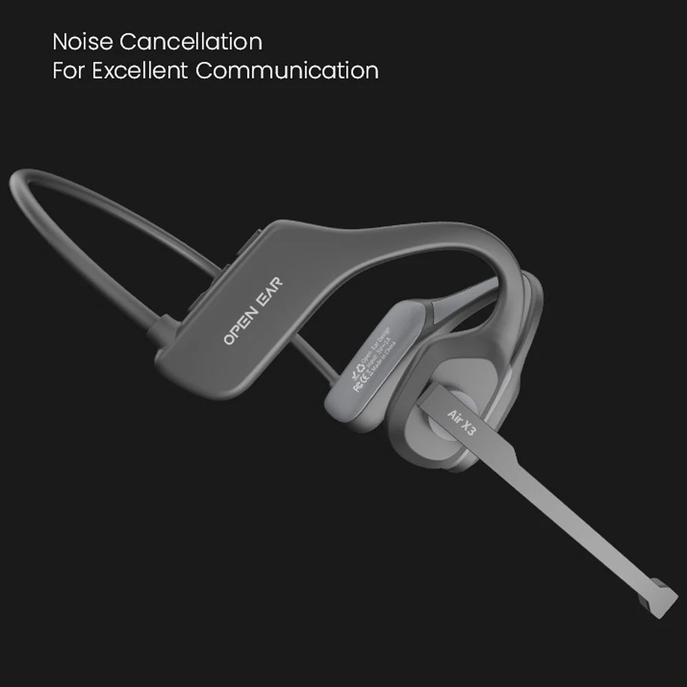 EASYBUDS Handsfree Bluetooth Air Bone Conduction Earphones With Noise Cancelling Boom Microphone Business Open Ear Headphones