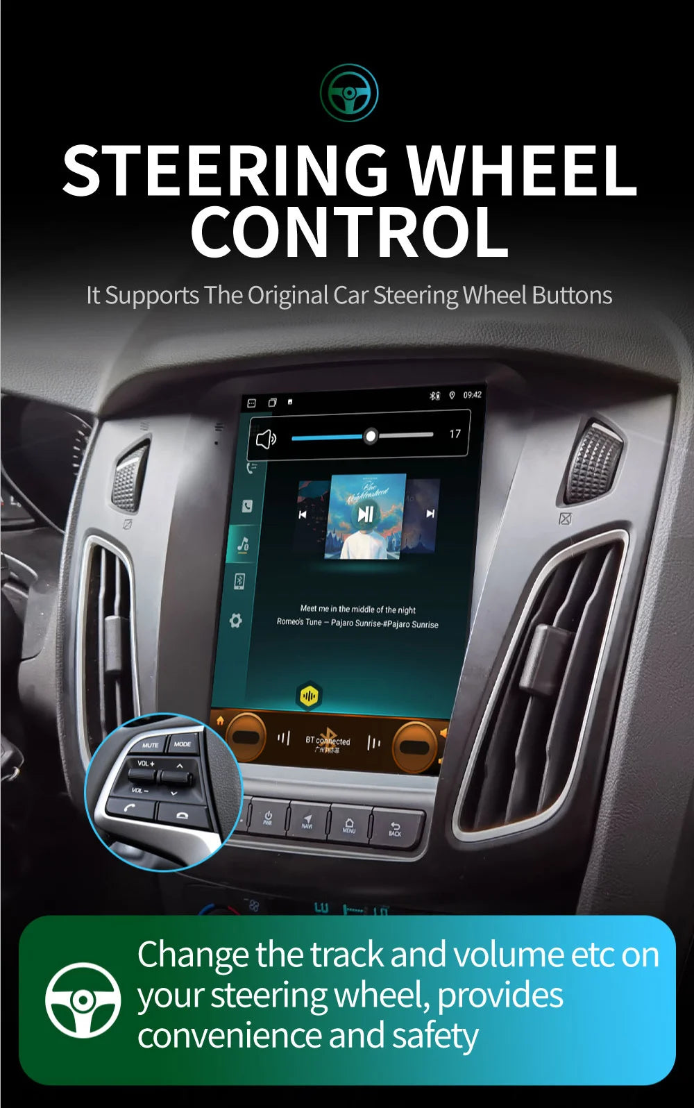 Android 13 Car Radio for Ford Focus Mk3 2011-2017 Multimedia Player 2Din Navigation Carplay Head Unit Stereo 9.7" Speakers Audio