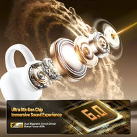 Ear Clip Earbuds 6th Gen Bluetooth 6.0 Headphones Surround Sound Earphone Touch Control Wireless Headset Noise Reduction HD Call