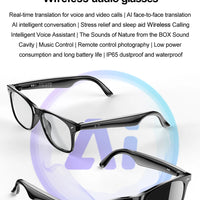 W100 Smart Glasses 163 Online Language AI Automatic Dialogue Translation Bluetooth Glasses with Speaker Sports UV Protection New
