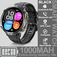 NEW 1000MAH Super endurance Sport Smart Watch Men 1.73-inch HD Screen GPS tracker Compass Bluetooth Call Waterproof Smart Watch