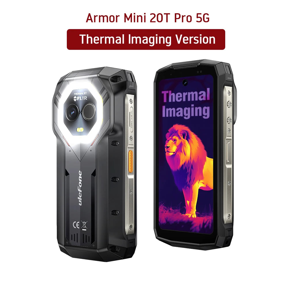 Ulefone Armor Mini 20T Pro 5G  THERMAL BY FLIR® 4.7" Rugged Phone Android 14 Smartphone 256GB ROM Mobile Phone Thermal lmaging