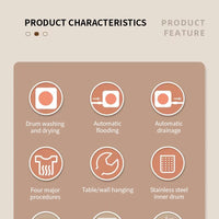 Fully automatic drum type underwear washing machine mini washing and drying integrated small underwear and sock washing machine