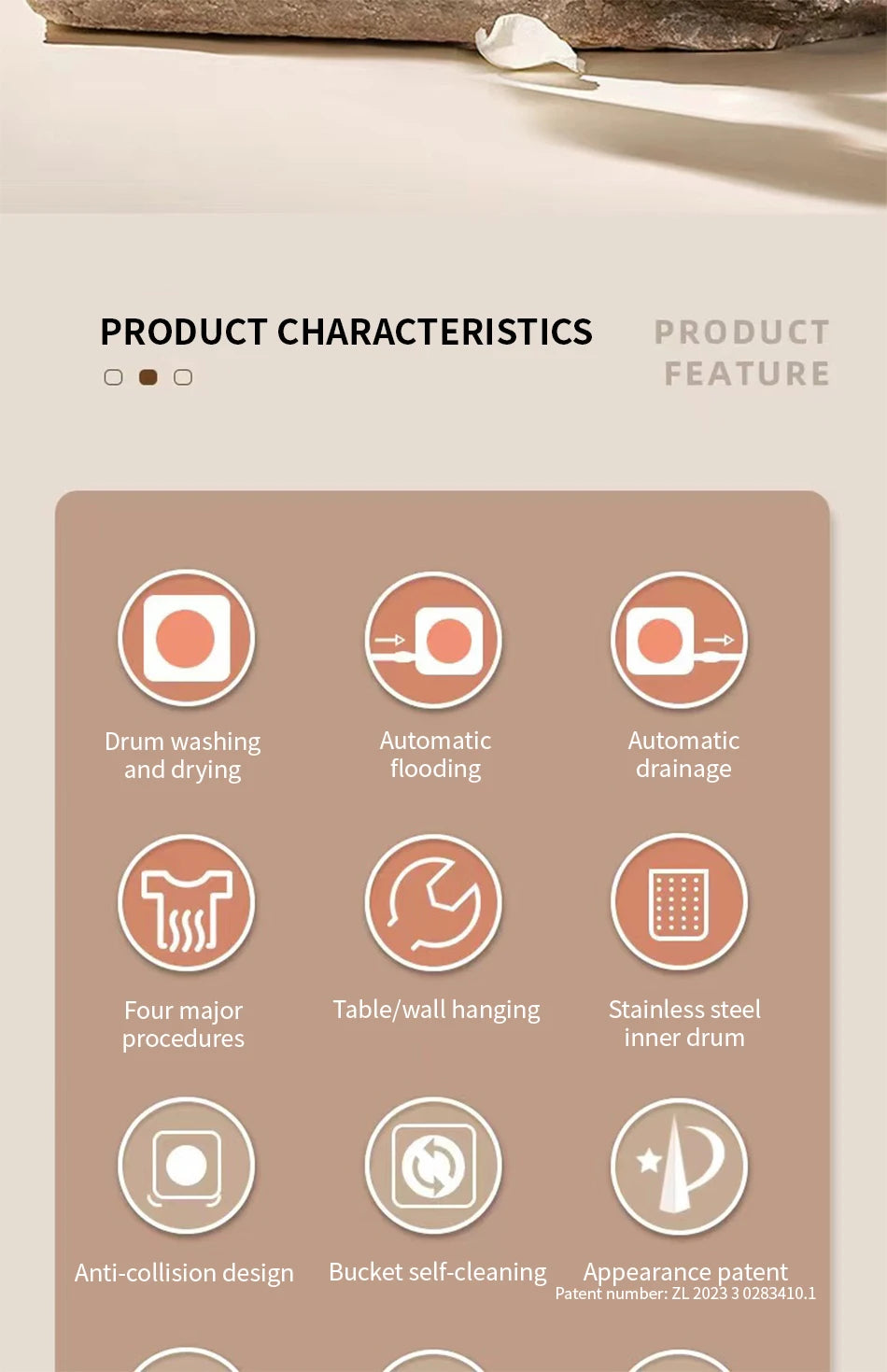 Fully automatic drum type underwear washing machine mini washing and drying integrated small underwear and sock washing machine