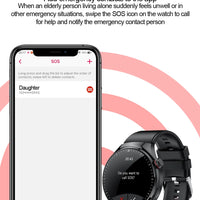 2025 New ECG Blood Pressure Blood Oxygen Blood Lipids Uric Acid Heart Rate Temperature Monitor AMOLED Bluetooth Call Smart Watch