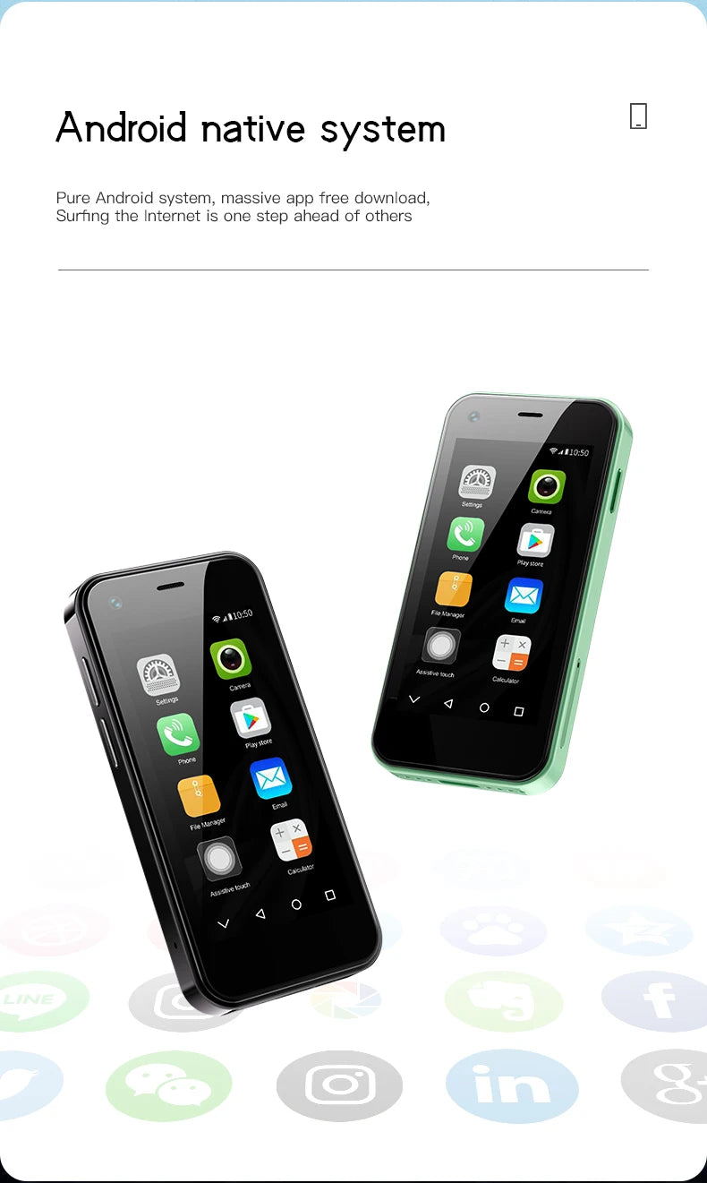 SOYES XS13 Mini Android9.0 Cellphone 2GB RAM 16GB ROM Dual SIM TF Card Slot 5MP Camera Google Play Store Small Smartphone Gifts