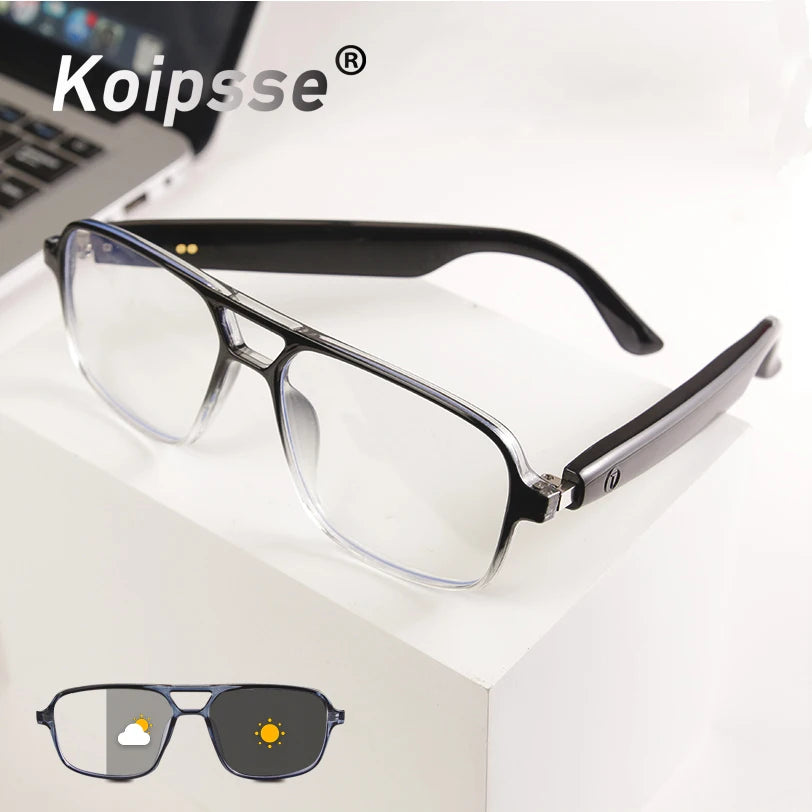 Koipsse Smart glasses double beam frame high value photochromic lens sunglasses suitable for men and women outdoor holiday gifts