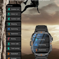 2025New Rugged Military GPS Track Smart Watch Men Bluetooth Call 5ATM Waterproof Flashlight Outdoor Sports SmartWatch For Xiaomi