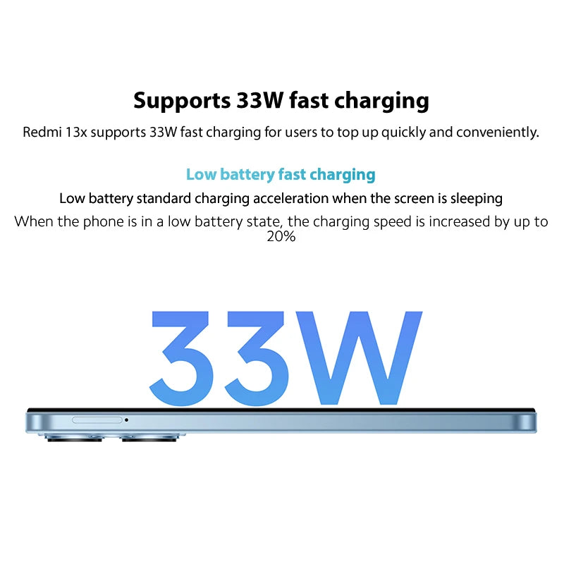 Global Version Xiaomi Redmi 13X Smartphone MTK Helio G91 Ultra 108MP super clear camera 6.79" FHD+ display 33W fast charging