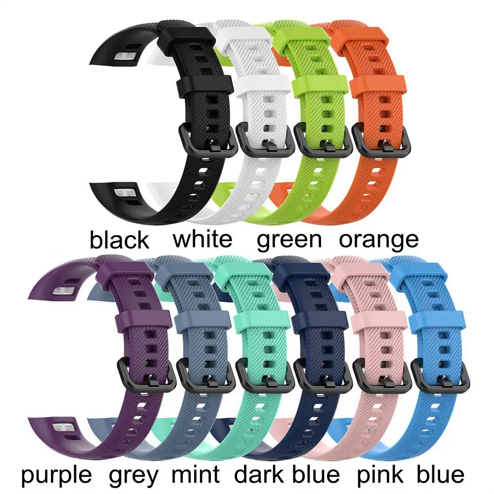 1PC Silicone Wrist Strap Smart Wristband Replacement Watch Band for Honor Band 5 4 Soft Classic Watch Replacement Accessories