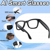 2025 New Smart Glasses 800W HD Camera AI Identification Touch 1080P HD Video Recording Al Voice Wireless Calling Smart Glasses