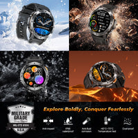 LIGE Outdoor Military Smart Watch Men 1.53" AMOLED Screen GPS trackr Waterproof Bluetooth Call Sports Braceletes For Android IOS