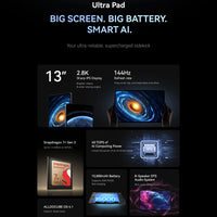 World Premiere ALLDOCUBE Ultra Pad 13'' 2.8K 144Hz Tablet Snapdragon 7+Gen3 18GB RAM 256GB ROM Android 15 15000mAh Cube AI