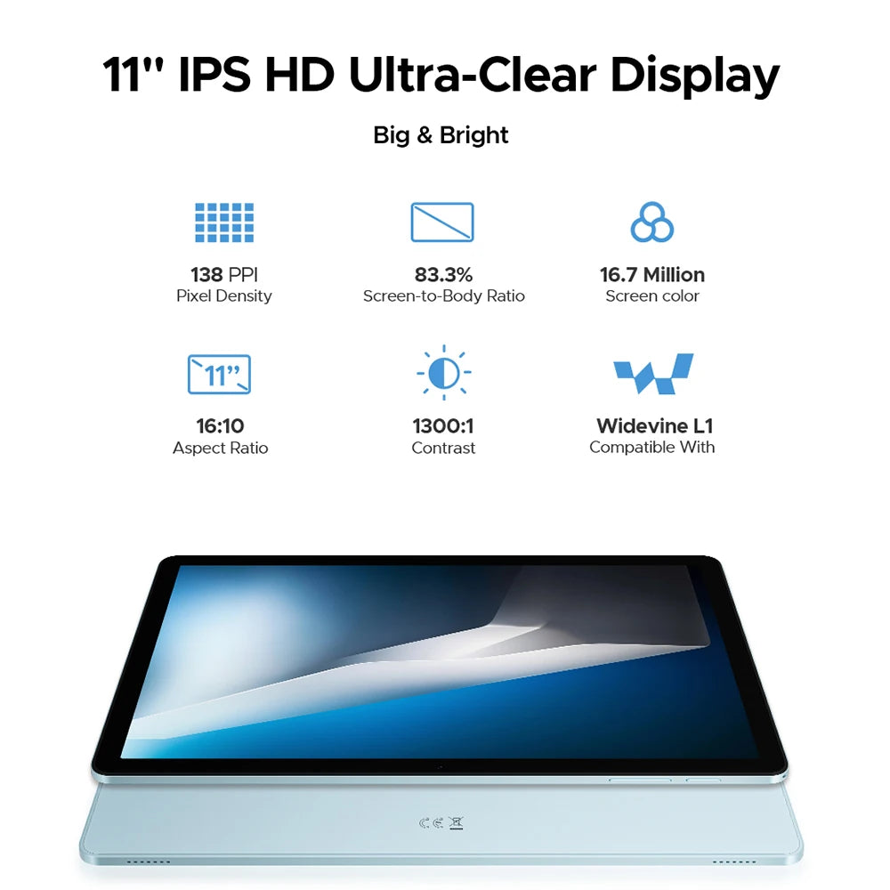 【Brand+】Doogee Tab A9 Pro+ Tablet Pc 11-Inch Android 15 30Gb Ram(6+24) 128Gb Rom 8580Mah Battery Widevine L1 Support