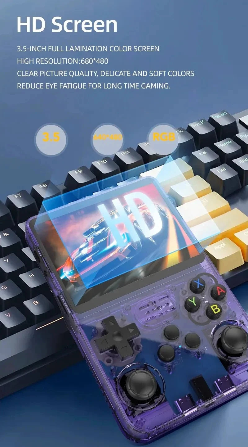 R36S new retro game console 3.5-inch Linux open-source system portable handheld game console with 128GB large memory