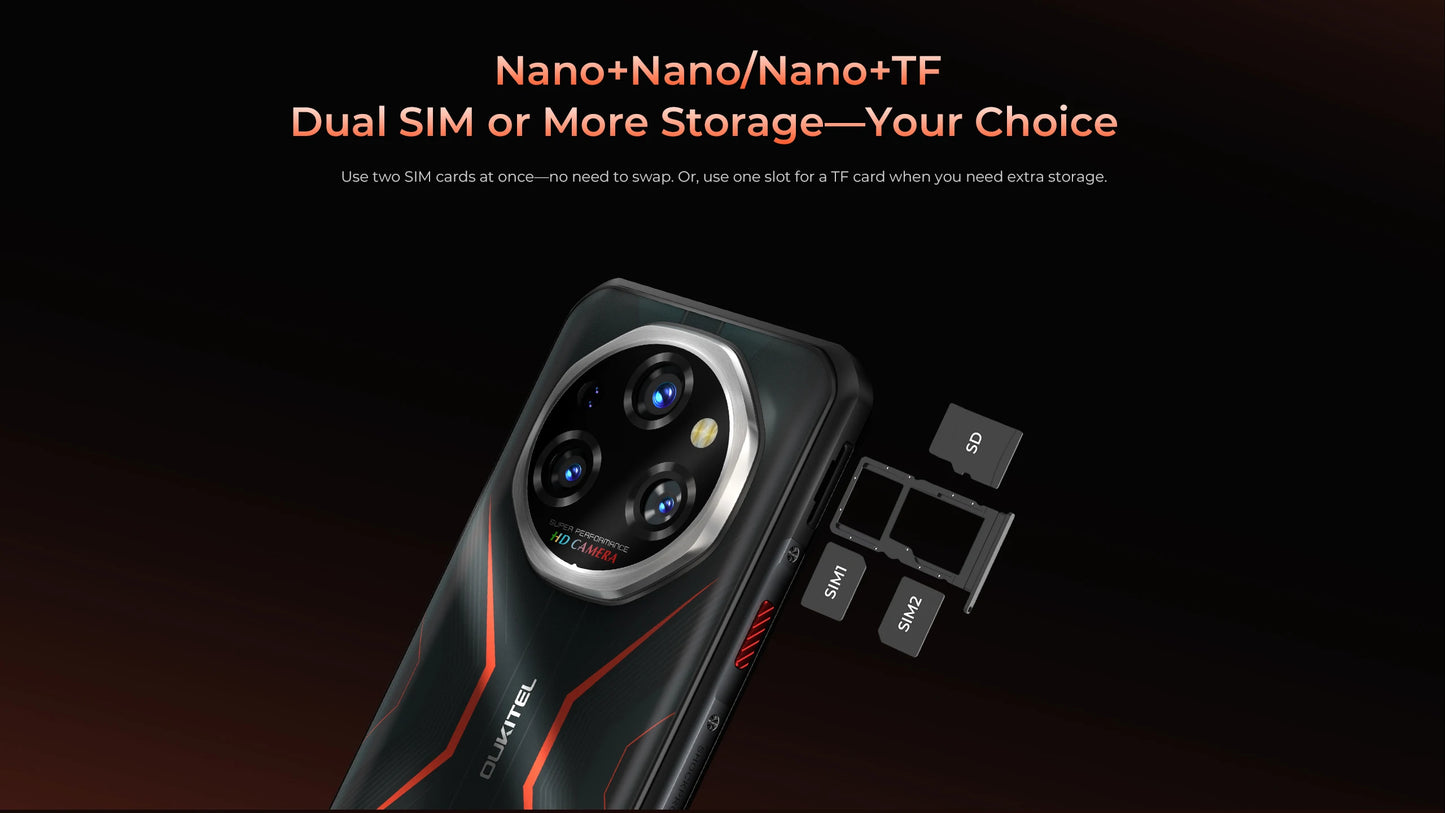 Oukitel WP55 Pro 5G Rugged Smartphone 16GB+512GB 33W Android15 Mobile Phone 11000mAh 6.58" FHD+ 108MP Camera oukitel Cell Phone