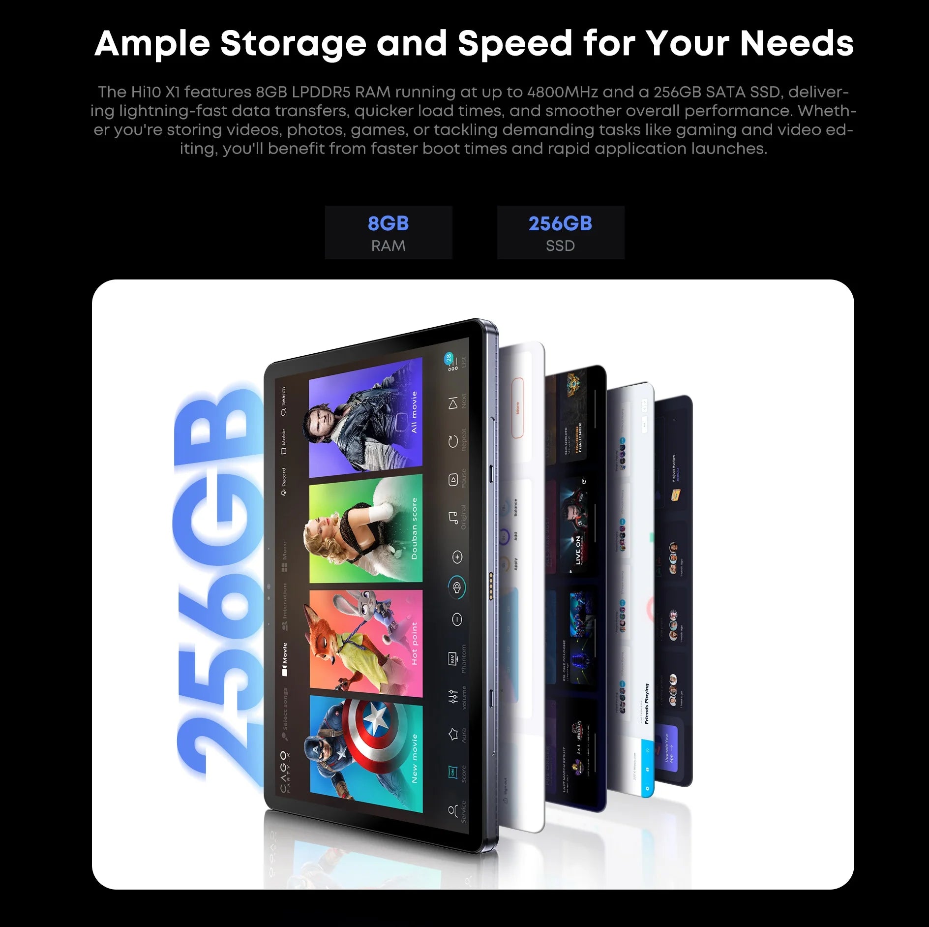 CHUWI Hi10 X1 Tablet 2 In 1 Tablet PC 10.1inch Display Intel N150 Processor LPDDR5 8GB RAM 256GB SSD Windows 11 Tablets PC WiFi6