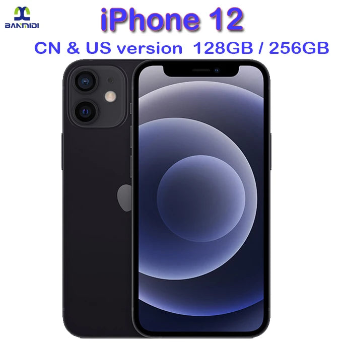 Unlocked iPhone 12 CellPhone 128GB/256GB ROM 4G RAM Original 6.1" OLED Screen A14 Bionic 12MP 95% New Smartphone