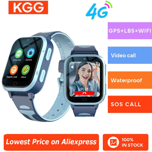 4G Kids Smart Watch 8GB ROM GPS WiFi Position Video Call Phone Android Watch Call Back Monitor with Sticker Children Smartwatch