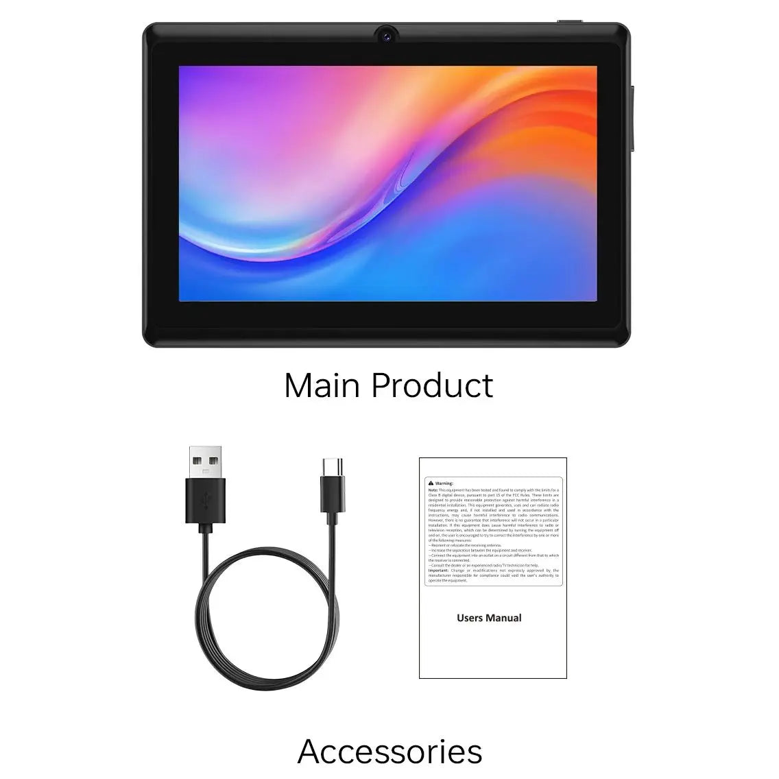 I-Atar P1 Multilingual Android tablet 7-inch, Android 12.0, 4GB RAM, 32GB storage, supports 2.4G WiFi, 4000mAh battery, with GPS