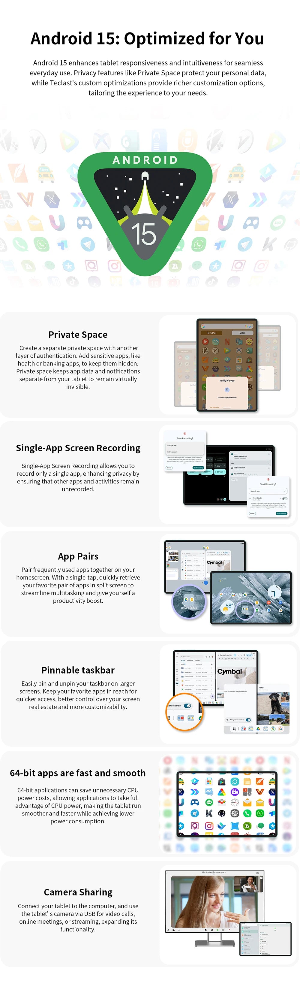 Teclast M50 Mini Tablet 8.7" 90Hz Screen 4GB RAM 128GB ROM Unisoc T606 Octa-core 5100mAh Battery Android 15 Tab Wifi5 Metal Body