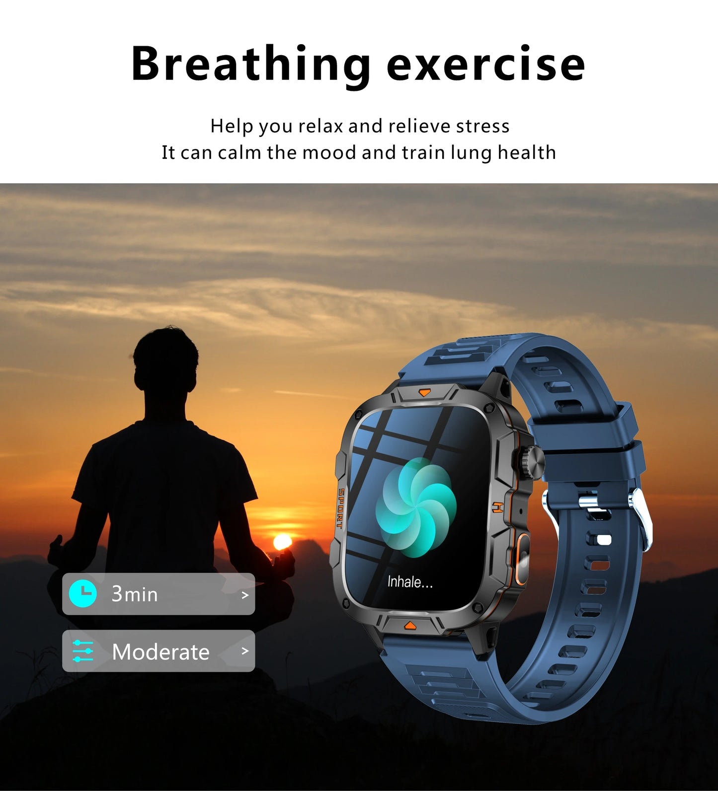2025New Rugged Military GPS Track Smart Watch Men Bluetooth Call 5ATM Waterproof Flashlight Outdoor Sports SmartWatch For Xiaomi