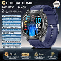 2025 New Precise Blood Lipids Uric Acid Smart Watch Men ECG+PPG Clock Blood pressure Body analysis HD Call NFC Health Smartwatch