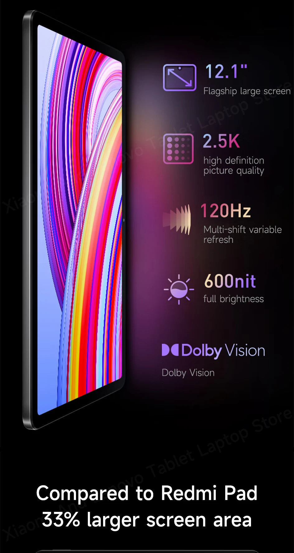 Xiaomi Tablet Chinese Rom Redmi Pad Pro 2024 12.1“ 2.5K 120Hz Snapdragon 7s Gen 2 10000mAh  Quad speakers Dolby Atmos Tablet Pc