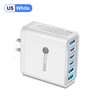 55W 3 USB 3 PD Charger Fast Charging QC3.0 Travel Charger For iPhone 15 14 Samsung Xiaomi Mobile Phone Adapter EU KR US UK Plug