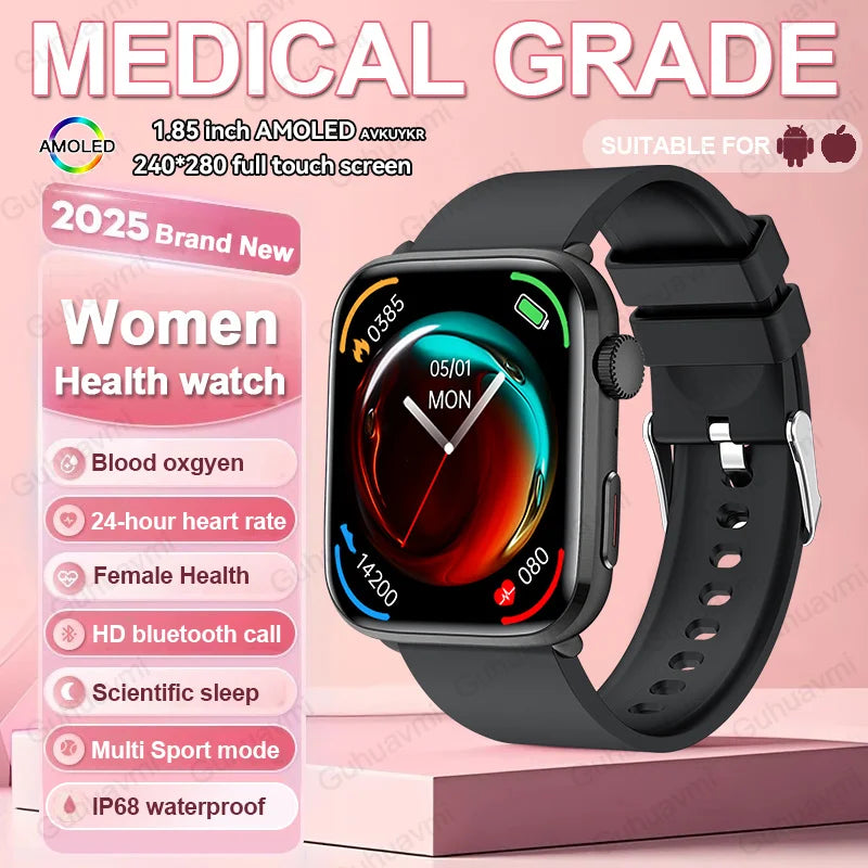 2025 Smart Watch For XIAOMI Women Full Touch Screen BT Call Waterproof Watches Sport Fitness Tracker Health Smartwatch Lady Gift