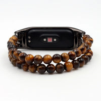 Glitter Natural Beads Strap for Xiaomi Mi band 6 7 8 Mi Band 5 4 Strap DIY Stone Bracelet Watchband Bands Replacement 6mm Beaded