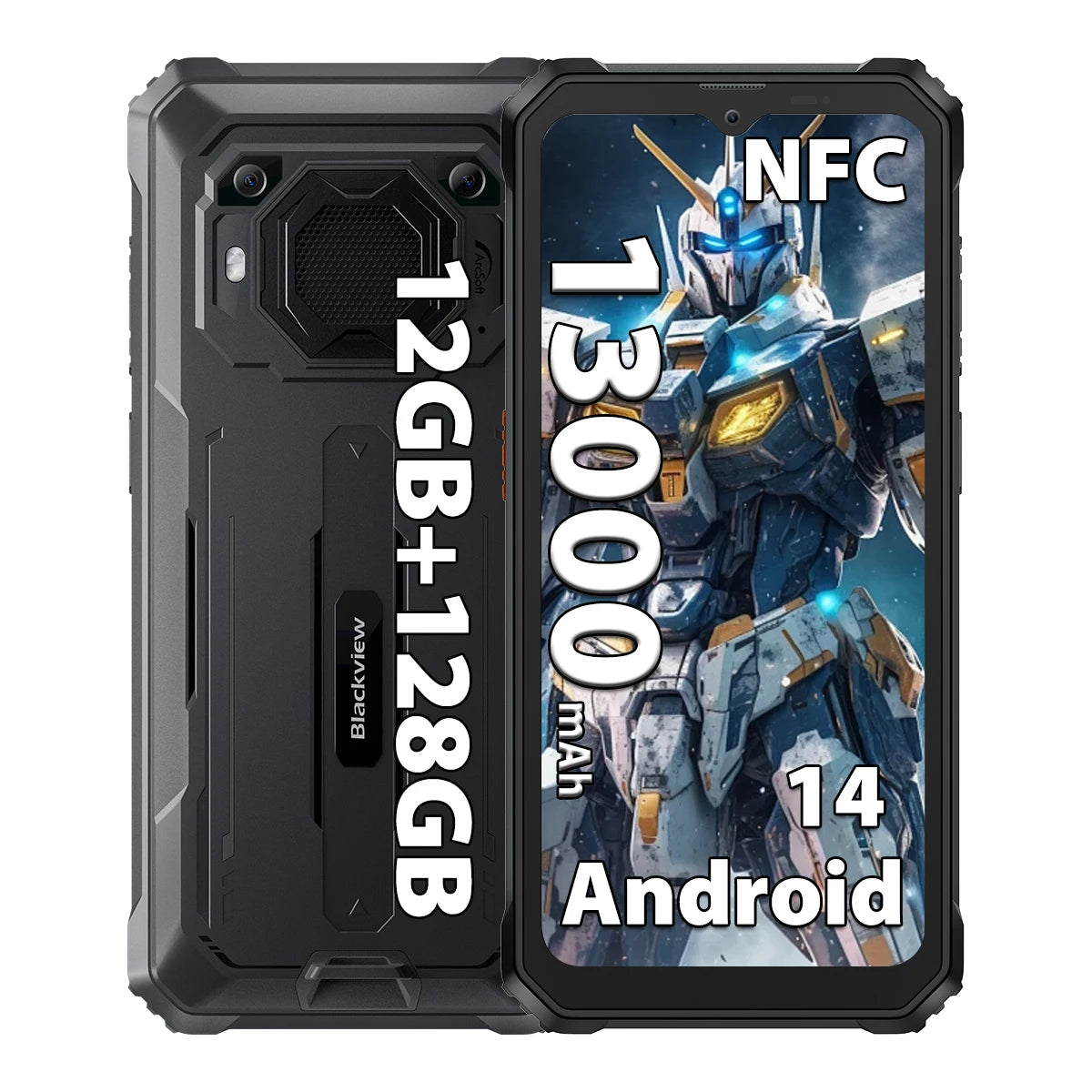 Blackview BV6200 Pro Rugged Phone Android 13 6.56'' Helio P35, 6GB+128GB Smartphone 13000mAh With 18W Fast Charge NFC Cell Phone