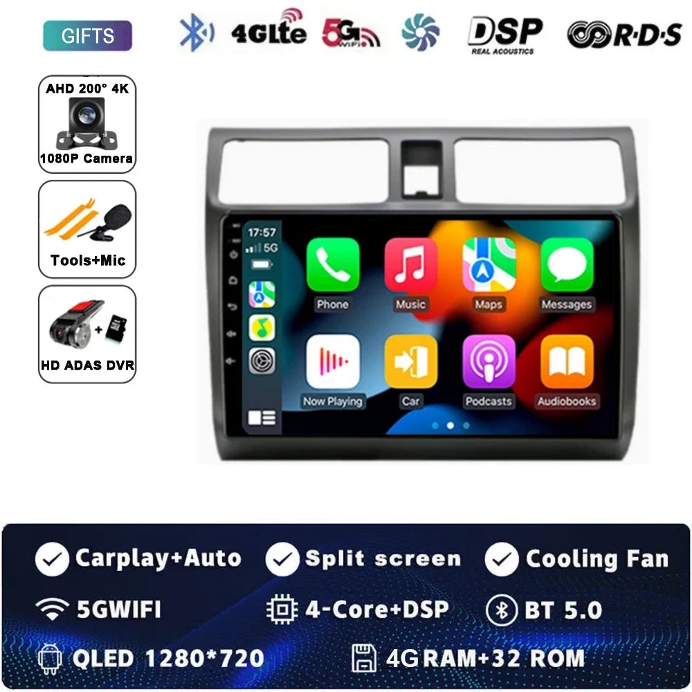 Android 15 Car Radio For Suzuki Swift 2003 - 2006 2007 2008 2009 2010 Multimedia Player Stereo Carplay AUTO Head Unit WIFI 4G BT