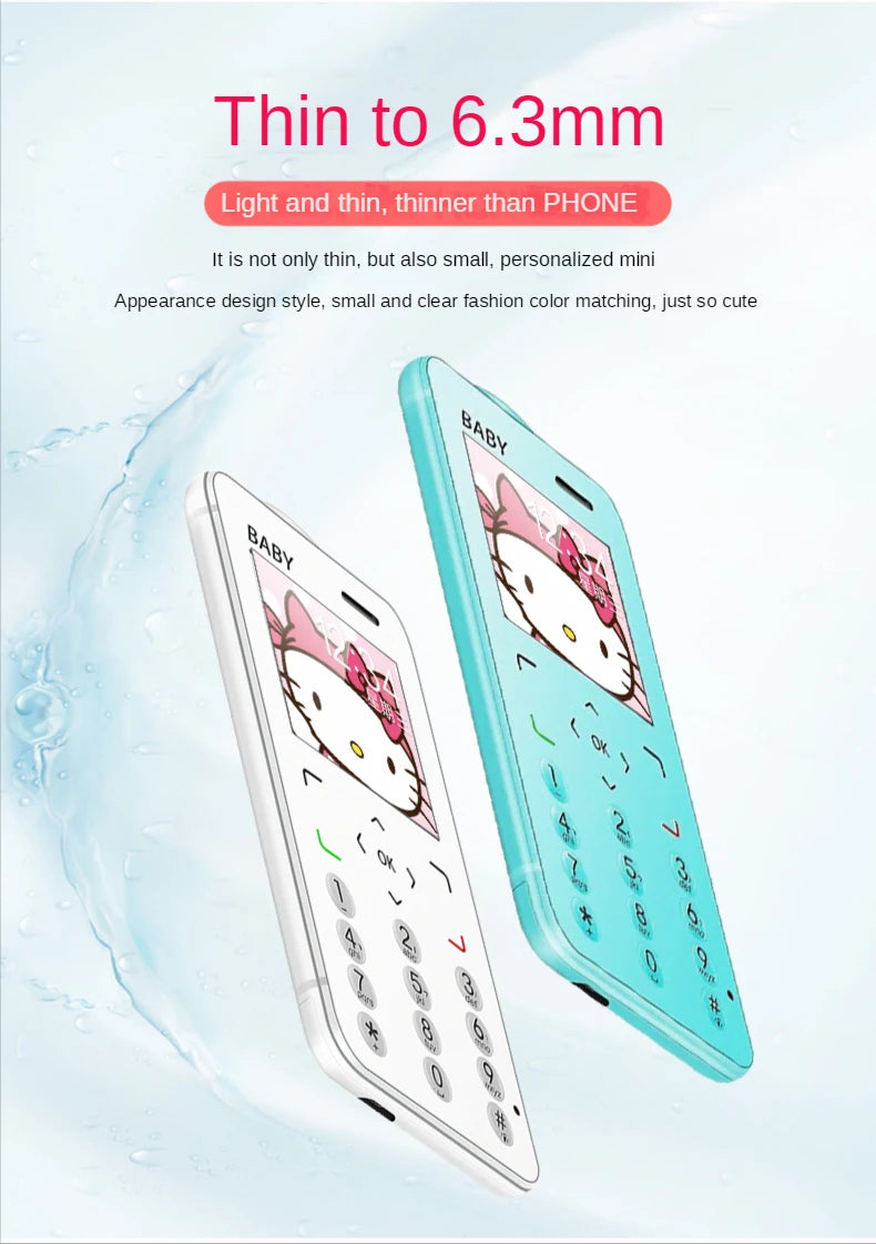 Unlocked Super Mini Card Mobile Phone 1.77 Inch 2G GSM Single SIM MP3 Telephone Bluetooth Dialer FM Blacklist Student CellPhones