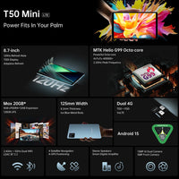 Teclast T50 Mini Tablet 8.7" 120Hz Display MTK Helio G99 20GB RAM (8+12 Virtual) 128GB ROM Android15 Tablets Support 4G Dual SIM