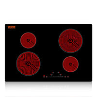SucceBuy 2/4/5 Burners Built-in Induction Stove Top 12/24/30in Ceramic Glass Electric Cooktop For Household Commercial  Cooking
