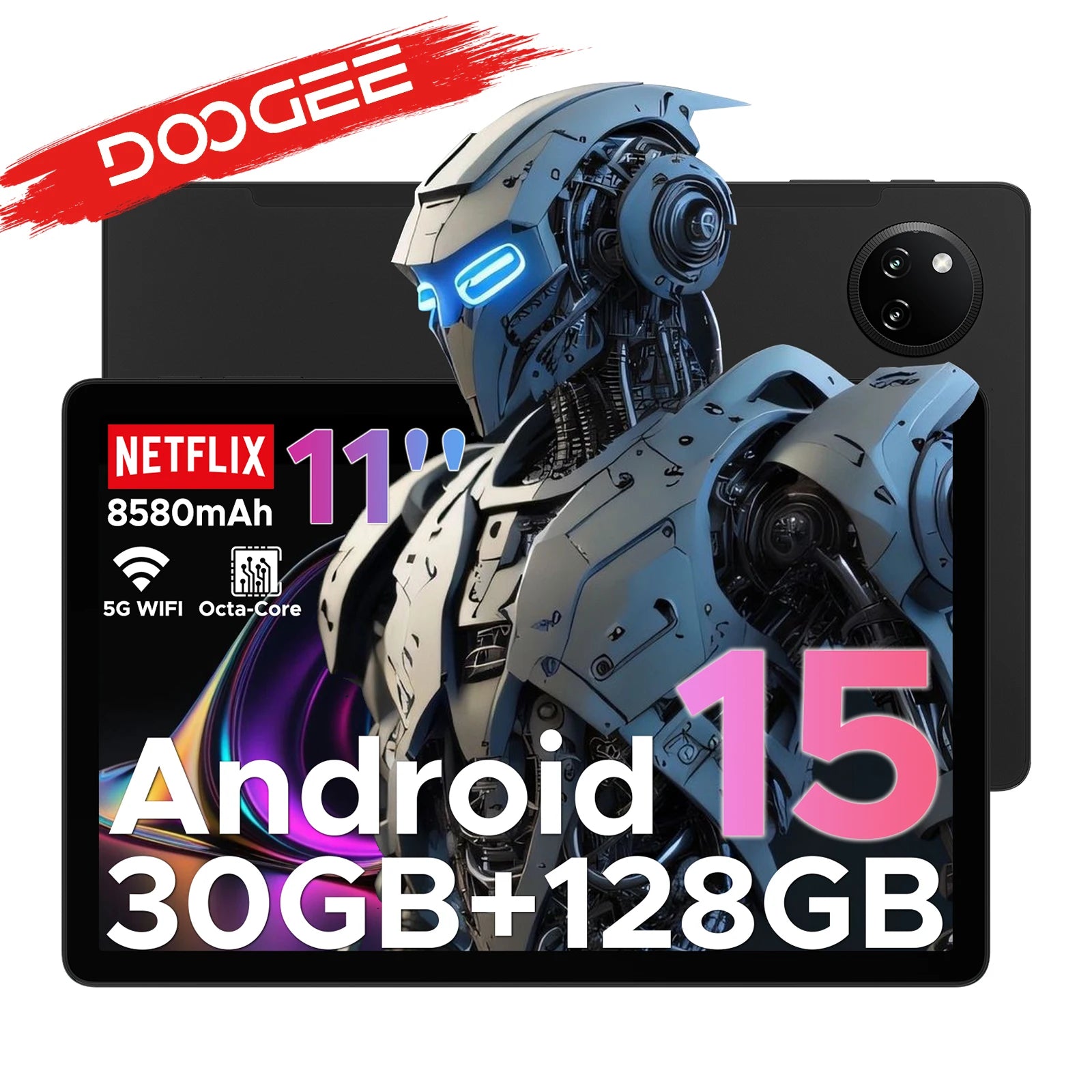 【Brand+】Doogee Tab A9 Pro+ Tablet Pc 11-Inch Android 15 30Gb Ram(6+24) 128Gb Rom 8580Mah Battery Widevine L1 Support