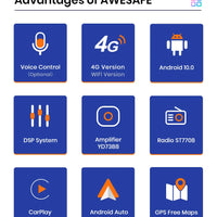 AWESAFE PX9 Car Radio Autoradio for  Fiat 500L 2012-2017  Wireless Carplay Screen Android Auto Stereo GPS Navi FM RDS BT SWC