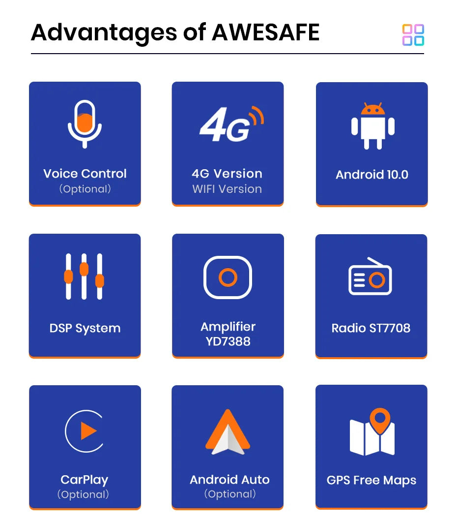 AWESAFE PX9 Car Radio Autoradio for  Fiat 500L 2012-2017  Wireless Carplay Screen Android Auto Stereo GPS Navi FM RDS BT SWC