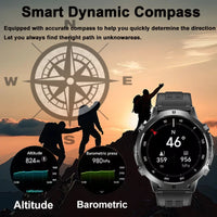 NEW 1000MAH Super endurance Sport Smart Watch Men 1.73-inch HD Screen GPS tracker Compass Bluetooth Call Waterproof Smart Watch