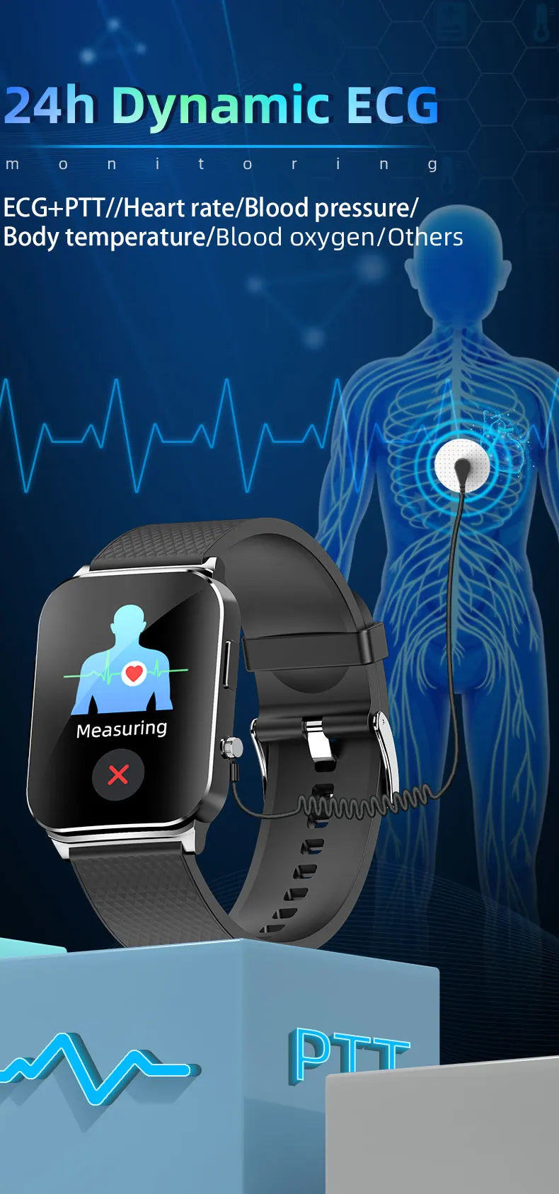 2025 New ECG+HRV Smart Watch Men Women Heart Rate Blood Pressure Body Temperature Sleep Monitor Fitness Pedometer Sports Watch