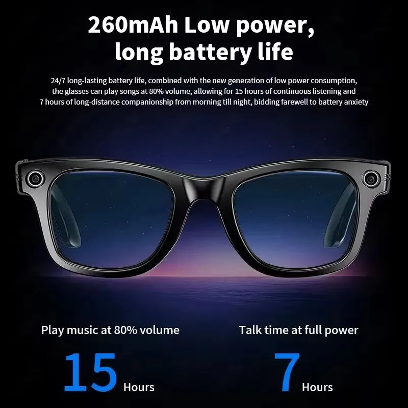 Smart Glasses 800W Pixel HD Camera Bluetooth Call Video Recording AI intelligent Real-time translation Object recognion Sunglass