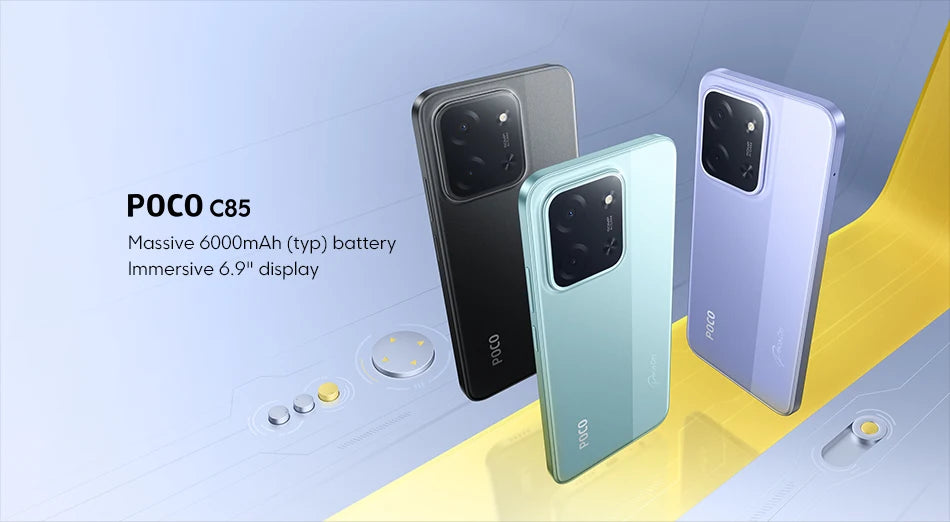 Global Version POCO C85 Smartphone 50MP Camera 6.9" Dot Drop display 6000mAh battery 33W Helio G81-Ultra NFC