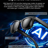 Smart AI Translation Smart Glasses Take Photos Recognizing Objects 4K Camera Bluetooth Music Call Intelligent Recording Glasses