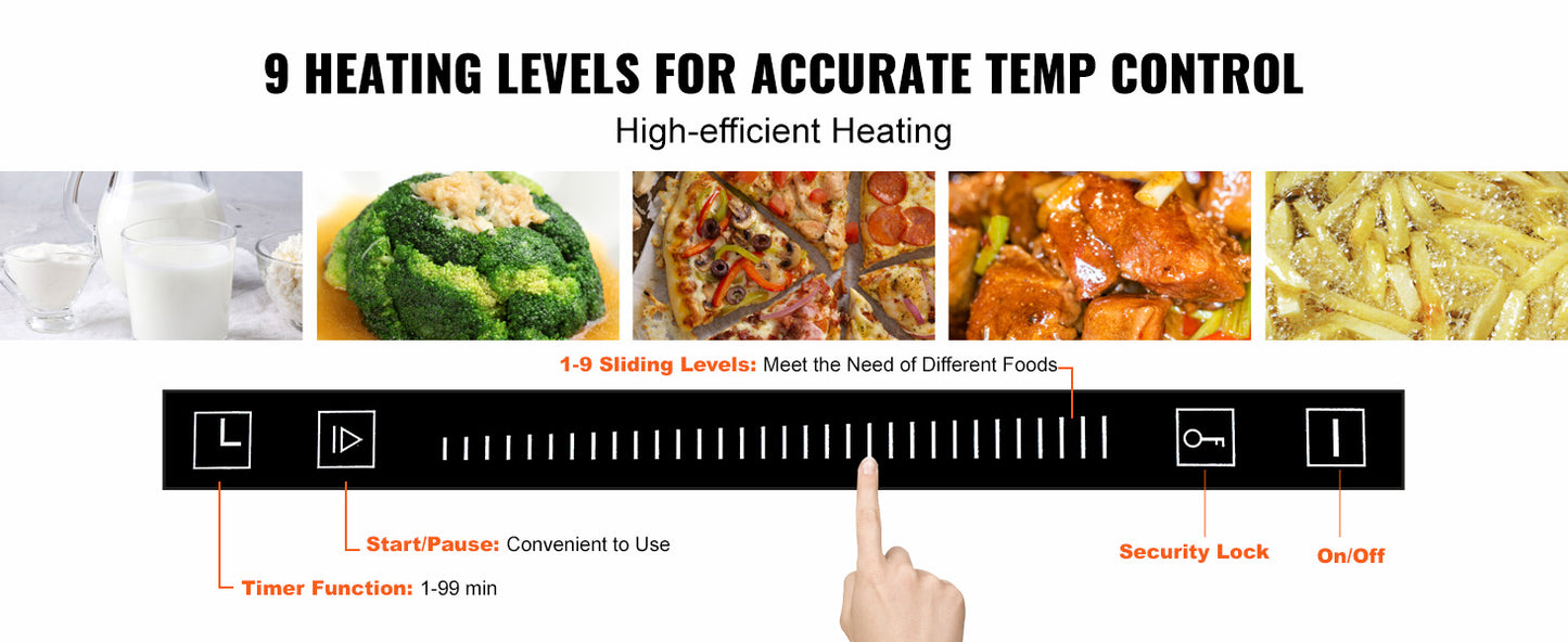 SucceBuy 2/4/5 Burners Built-in Induction Stove Top 12/24/30in Ceramic Glass Electric Cooktop For Household Commercial  Cooking